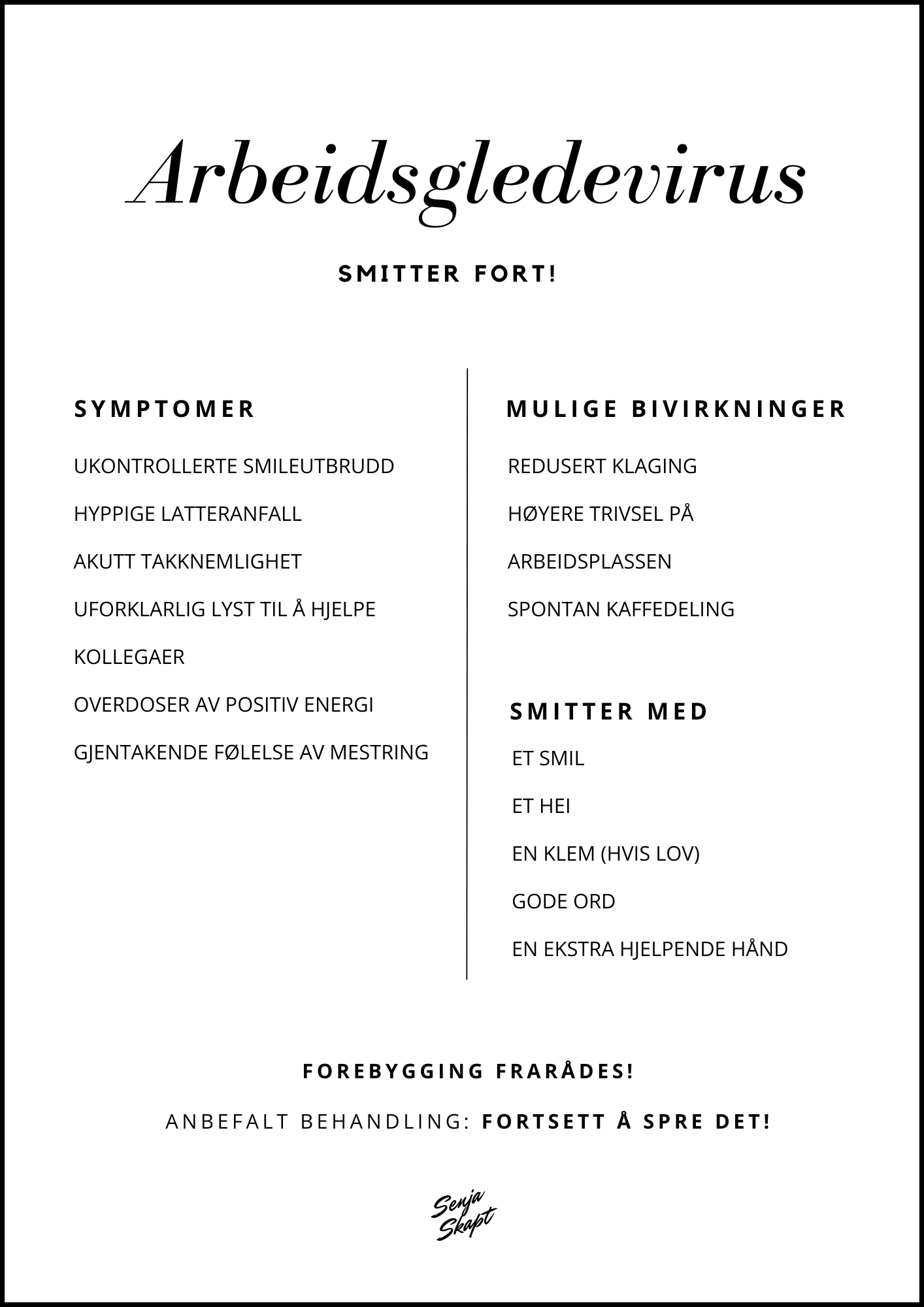 Arbeidsgledevirus plakat